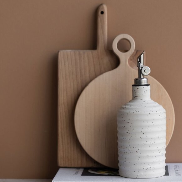 SANDBOX CERAMICS Other - SANDBOX CERAMICS Ridge Oil Cruet - White